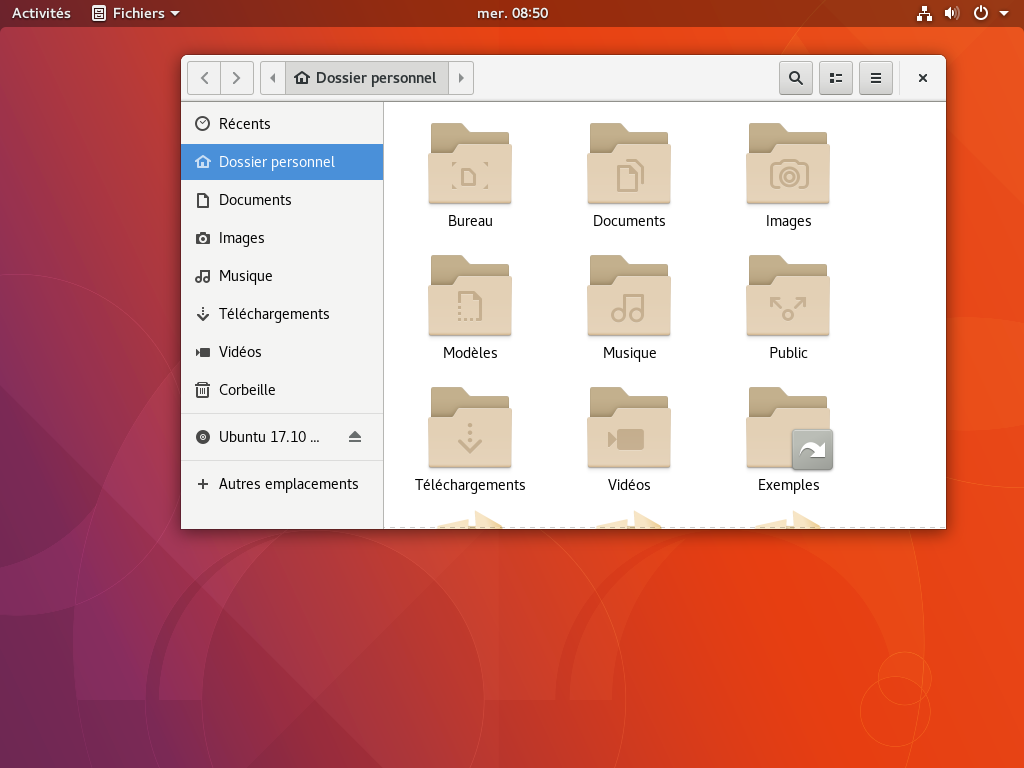 GNOME vanilla session desktop